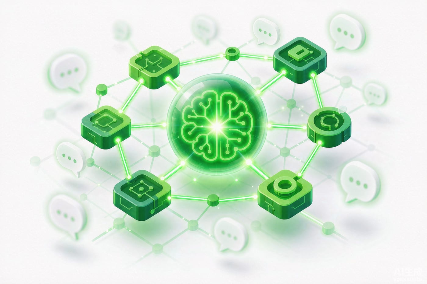 AI 答案层网络示意图